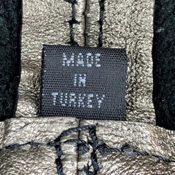 Burberry Dark Nickel Metallic Leather Drawstring Tote with Metal Accents - Picture 13 of 16